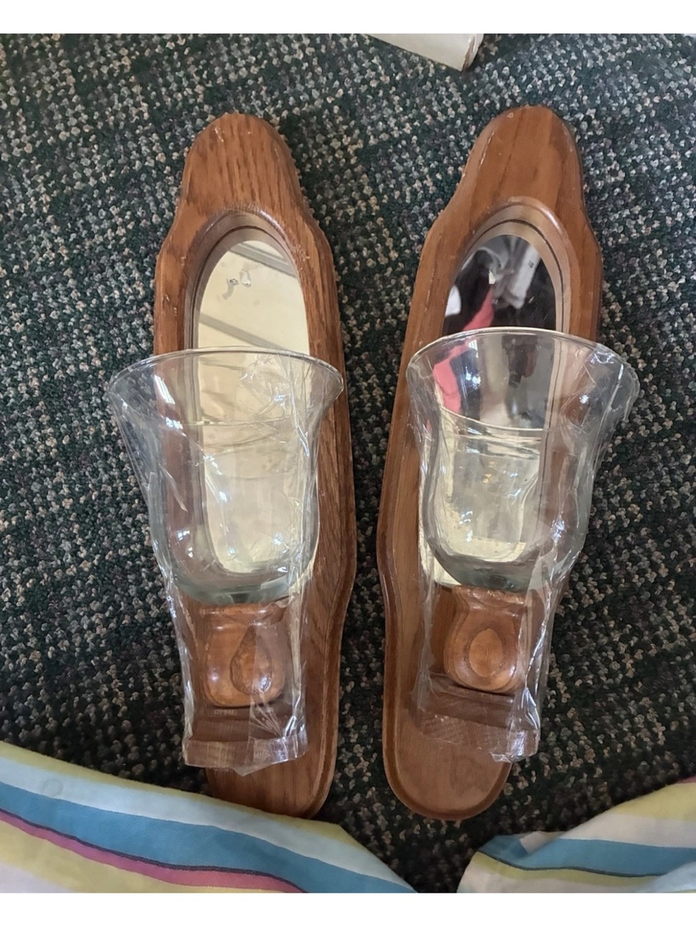 Clear Vinyl Slide Mules with Wood-Effect Footbed